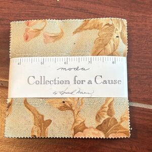 Moda Floral Fabric Squares in Cream and Tan